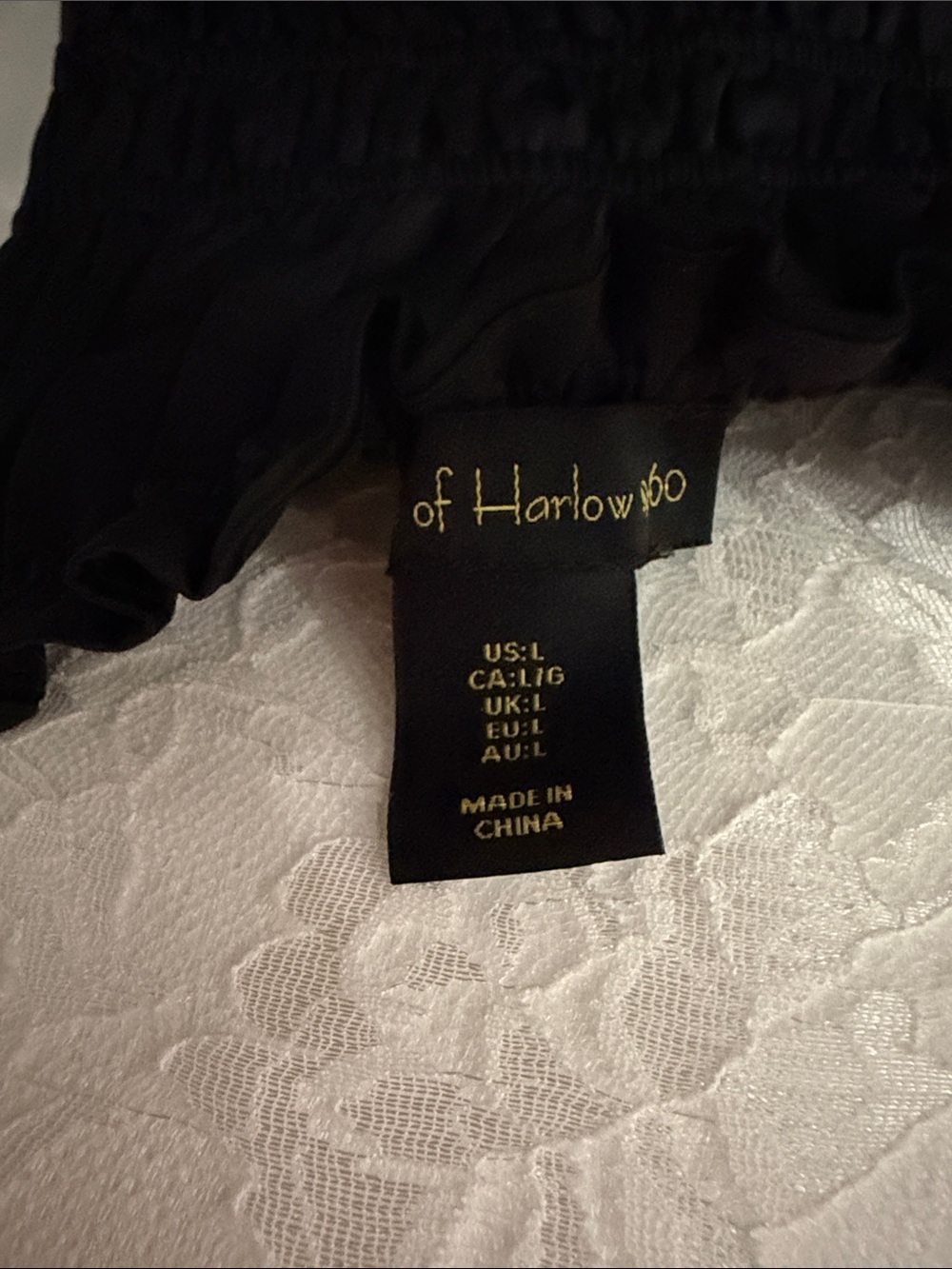 House of Harlow 1960 Black Smocked Wide-Leg Jumpsuit - Picture 4 of 4